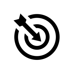 Arrow hitting a target icon